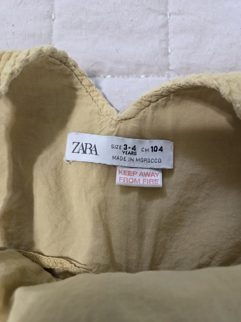Zara Yellow Corduroy Kids Overalls Romper